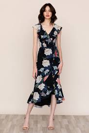 Be Ready For Any Occasion In Yumi Kim S Nantucket Black Floral Ruffle Dress Floral Shirt Dress Black Ruffle Dress Black Dress Accessories