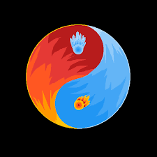 The hot spring isn't large, it is however split into two parts. Pixilart Yin And Yang Fire And Ice By Lunarweirdo