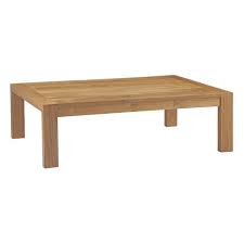 Left unfinished, teak will weather to a beautiful silvery. Modway Upland Teak Patio Outdoor Coffee Table In Natural Eei 2710 Nat The Home Depot