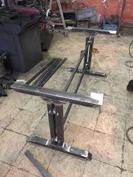 28 Metal Table Legs W Extension Bars Steel Base Width Etsy Metal Table Metal Table Legs Table Legs