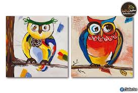 لوحات مودرن طائر البومة هاند ميد سفير ارت للديكور Owl Wall Painting Wall Painting Art
