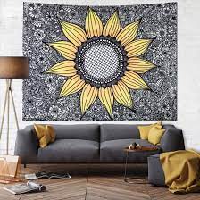 Its soft and silky.our tapestries wall hanging have hemmed edges making them easy to hang. Amazon Com Juspurbet Sunflower Tapestry Wall Hanging Wall Tapestry For Bedroom Yellow Tapestries Dorm Decor For Living Room Window Curtain Picnic Mat 51x59 Inches Home Kitchen