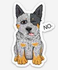 Black And White Cattle Dog Pin By Hans Kang On Cattle Dawg Art Dog Stickers Dog Love Blue Heeler Puppies