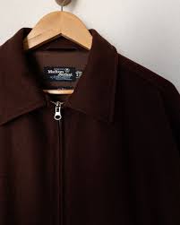 Made In Usa × Streetwear × Vintage 80s Vintage Melton Brown Wool Jacket