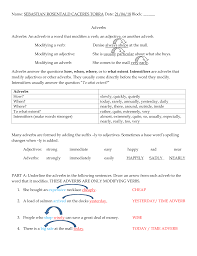 Time adverbs worksheet for class 7 cbse. Adverbs Worksheet Srct