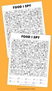 free printable i spy game food themed i spy pjs and paint