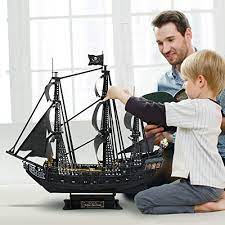 Cubicfun 3d vessel puzzle ship models toys foam puzzles building kits gift for adults and kids, us worldwide trading mississippi steamboat 142 pieces. Cubicfun 3d Puzzle Led Pirate Ship Queen Anne S Revenge Large 27 Model Kit Desk Decor Sailboat