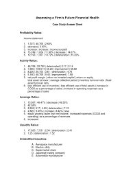 Case Study Assessing A Firms Future Financial Health Revenue Financial Accounting