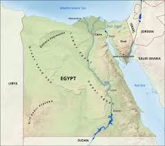 Map of egypt with traditional symbols. Egypt Physical Map