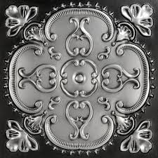 From Plain To Beautiful In Hours Alahambra 2 Ft X 2 Ft Glue Up Pvc Ceiling Tile In Antique Silver 217as 24x24 In 2020 Faux Tin Ceiling Tiles Pvc Ceiling Tiles Metal Ceiling Tiles