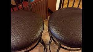 Black 15 round replacement seat cover for retro 50 style barstools. How To Recover Round Bar Stool Seats Youtube