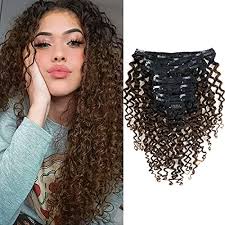 She also has a few lighter highlights around her face to tie the entire. Anrosa Jerry Curly Human Hair Clip In Extensions 3b 3c Ombre Natural Black 1b Fading To Dark Brown 4 Color Curly Hair Extensions Clip In Human Hair Thick Brazilian Reny Hair 22inch