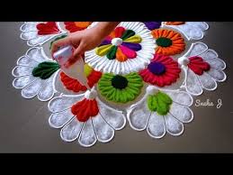 Very Easy And Attractive Multicolored Kolam For Festivals Rangoli By Sneha J Youtube Festival Rangoli Free Hand Rangoli Design Rangoli Designs Flower