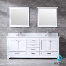 Find double vanities at wayfair. 80 Inch Dukes Double Bathroom Vanity White Color With Mirror
