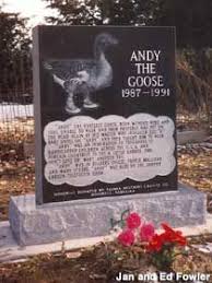 Andy The Footless Goose Hastings Nebraska Unusual Headstones Pet Cemetery Grave Marker
