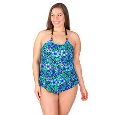Flattering Ladies Halter Style Delta Burke Swimsuit Top Made For Plus Size Full Figured Women Sizes Halter Top Tankini High Neck Tankini Plus Size Swimwear