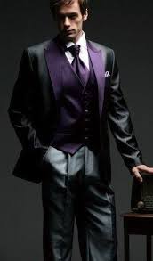 Black And Purple Tuxedo New Arrival Black Tuxedos For Men Purple Peaked Lapel Wedding Suits For Men 3 Pieces Men Suits Groom Wedding Suit Prom Suits Cheap Suits For Men Tuxedo For Men