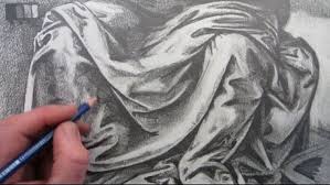 How To Draw Fabric Folds Drawing Based On Leonardo Da Vinci Realistic Paintings Drawings Drawing Base