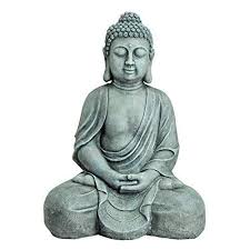 Worldconnection Xxxl Grosser Buddha 70 Cm Steinfigur Garten Deko Figur Skulptur Feng Shui Sitzend Statuen Buddha Figur Skulpturen