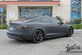 How does a matte black tesla model 3 look like? Tesla Model S Matte Black Wrap Wrapfolio