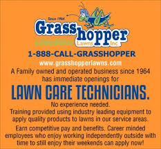 Search by pay rate and distance for senior care jobs hiring nearby. Lawn Care Technicians Grasshopper Lawns Pa