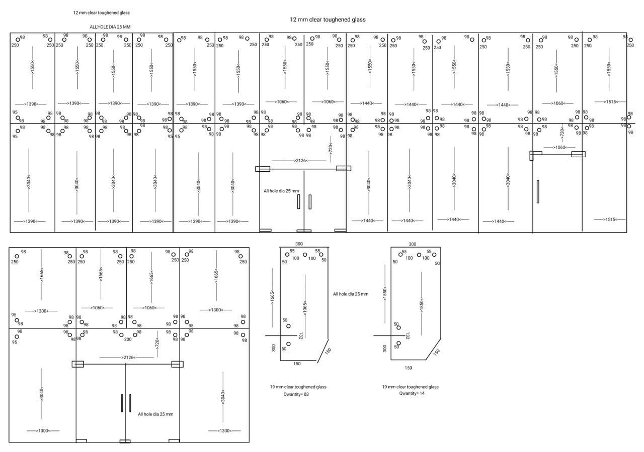 SPIDER GLASS DRAWING IN MAN DOOR FIXING 12MM SAINT-GOBAIN product image