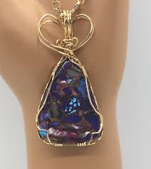 Purple Mohave, Turquoise, Abalone and 14kt Gold Filled Pendant