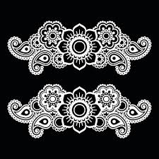 Elle apportera à votre appartement un coté chic et moderne. Image Clipart Mehndi Henne Indien Tatouage Motif Blanc Sur Fond Noir