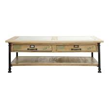 mesa baja rectangular de metal y madera naturaliste dimensiones cm al 50 x muebles madera decoracion del hogar
