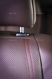 Red Perforated Leather Details Luxury Car Interior Luxury Car Interior Celebrity Interior Design Stitching Leather