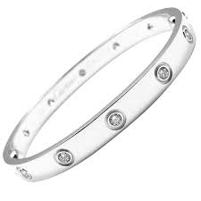 Cartier White Gold 10 Diamond Love Bracelet Size 16 Love Bracelets Cartier Love Bangle White Gold