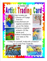 Typical trading cards are 2.5 inches wide and 3.5 inches tall, but you don't have to make your cards that size. Digication E Portfolio W Scott Russell Classroom Management Artist Trading Cards Art Teacher Resources Art Lessons Elementary