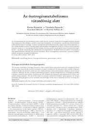PDF) Az ösztrogénmetabolizmus várandósság alatt
