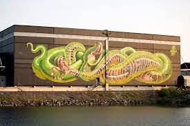 06.04.2019, handelshafen, linz, aut, saisonstart der mural harbour gallery, im bild wandgemälde und graffiti an den gebäuden im linzer hafen // wall paintings and graffiti on the buildings in linz harbour during the season start of the mural harbor gallery at the handelshafen in linz, austria on 2019/04/06. Mural Harbor Gallery Outdooractive Com
