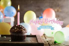 Chocolate Happy Birthday Cake With Candles Images Happy Birthday Balloons Chocolate Cupcake W Candle Pink Birthday Happy Birthday Fun Happy Birthday Balloons