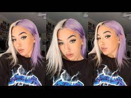 You should replace your usual shampoo with it and use it every time you wash your hair, leaving it on for about five minutes. Half Purple Half Platinum Blonde Hair Diy Using Purple Shampoo Youtube