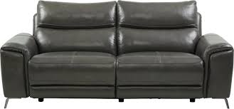 Rosato Gray Leather Power Reclining Sofa Power Reclining Sofa Leather Sofa Bed Grey Leather Reclining Sofa