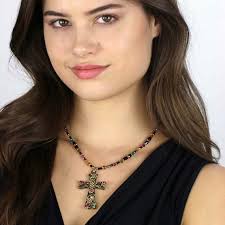 Michal Golan Large Patonce Floral Cross Necklace