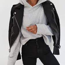 Basics On Repeat Andicsinger In The Rayven Leather Jacket And Margot In Midnight Star Liveinit Paige Fashion Winter Fashion Outfits Cute Casual Outfits