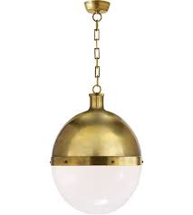 Thomas O Brien Hicks 2 Light 16 Inch Hand Rubbed Antique Brass Pendant Ceiling Light In None Visual Comfort Ceiling Pendant Lights Visual Comfort Lighting