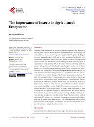 This is another group of insects which silently do immense service to humanity. Pdf The Importance Of Insects In Agricultural Ecosystems