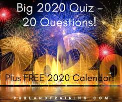 These are the best questions to ask when playing christmas trivia with your family this holiday season. Big 2020 Quiz 20 Questions Plus Free 2020 Calendar Learn English For Free Purlandtraining Com