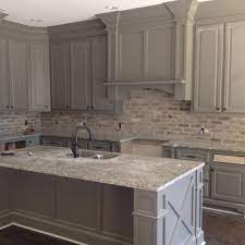 With over 50 thousands photos uploaded by local and international professionals, there's inspiration for you only at. Love The Brick Backsplash Color Against The Grey Cabinets Budget Kitchen Remodel Kitchen Remodel Home Kitchens