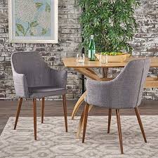Amazon Com Christopher Knight Home 301733 Dining Chairs Light Grey Dark Brown Chairs Modern Fabric Dining Chairs Dining Chairs Mid Century Dining Chairs