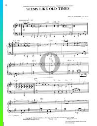 Seems Like Old Times Piano Sheet Music from Seems Like Old Times by Marvin  Hamlisch - OKTAV