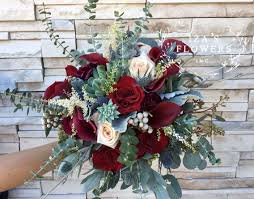 Burgundy And Blush Bouquet By Iza S Flowers Inc Succulents Calla Lilies Roses Eucalyptu Sunflower Bridal Bouquet Burgundy Wedding Flowers Burgandy Wedding