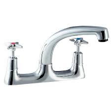 cross handle deck mounted kitchen sink