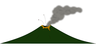 A volcanic eruption occurs when hot materials from the earth's interior are thrown out of a volcano. Drawing Of Volcano Eruption Free Image Download