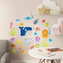 Roommates under the sea purple and red peel and stick wall decals, 9 in. Under The Sea Wall Decal Wayfair