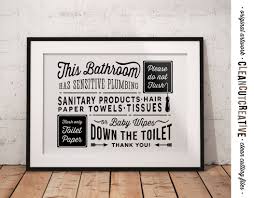 Bathroom Sign Sensitive Plumbing No Septic System Do Not Flush Toilet Sign Pdf Jpg Png Jpeg Printable Digital Bathroom Signs Toilet Sign Septic System